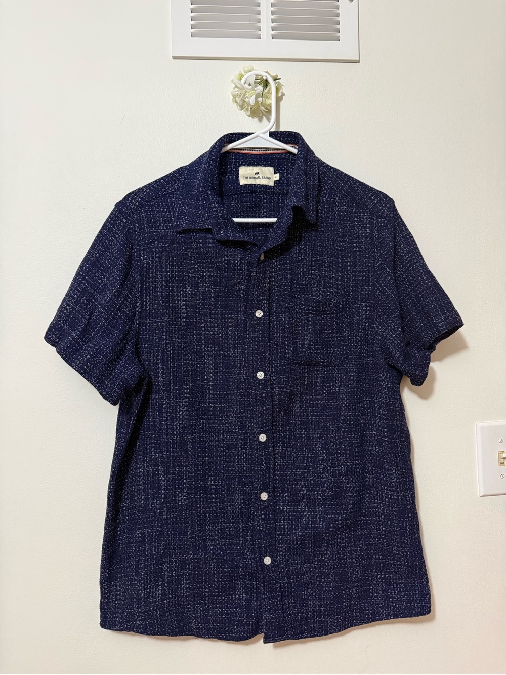 The Normal Brand Navy Short-Sleeve Button-Down Shirt